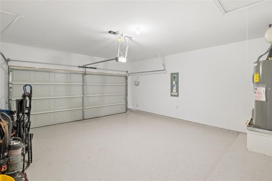 Garage with epoxy floor finish Garage with epoxy floor finish