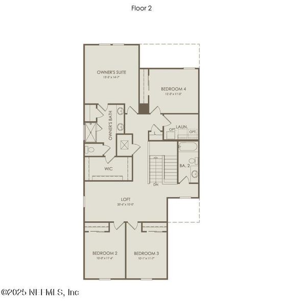 2D floor plan layout of this home in The Preserve at Bannon Lakes, St. Augustine, FL (Image 3).