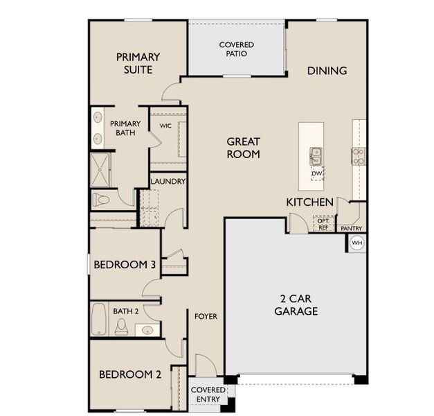 2D floor plan layout for the Violet by Ashton Woods in Sunset Farms, Tolleson, AZ (Image 3).