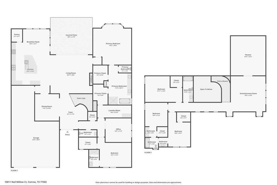 2D floor plan layout of this home in Evergreen 70', Conroe, TX (Image 4).