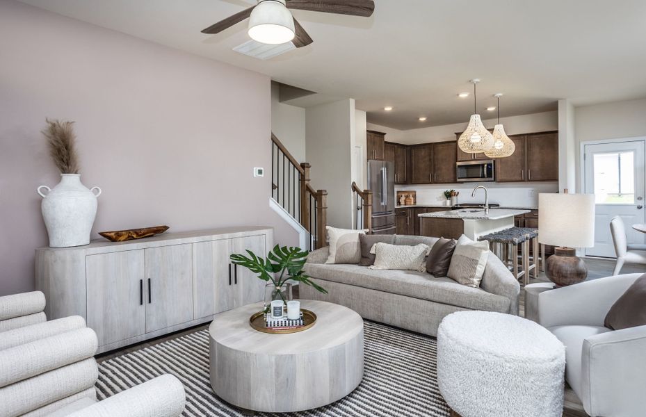 Furnished interior view inside a new home in Exchange at 401, Raleigh (Image 13).