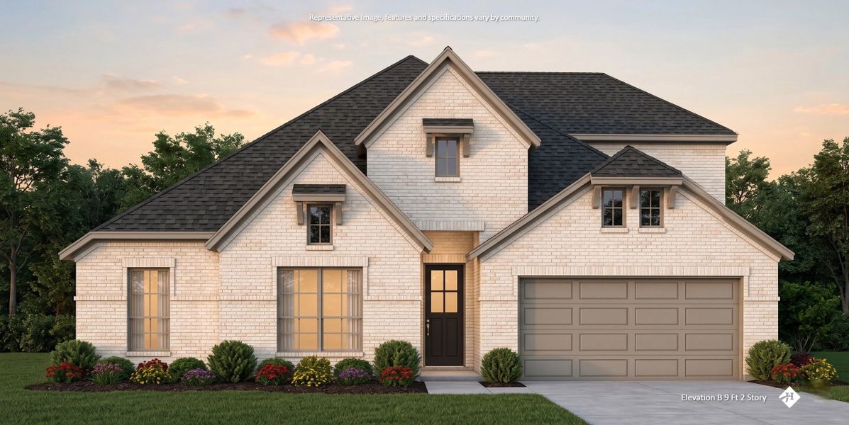 Front exterior of a new home in Hayes Crossing, Midlothian, TX, highlighting curb appeal (Image 6). Front exterior of a new home in Hayes Crossing, Midlothian, TX, highlighting curb appeal (Image 6).
