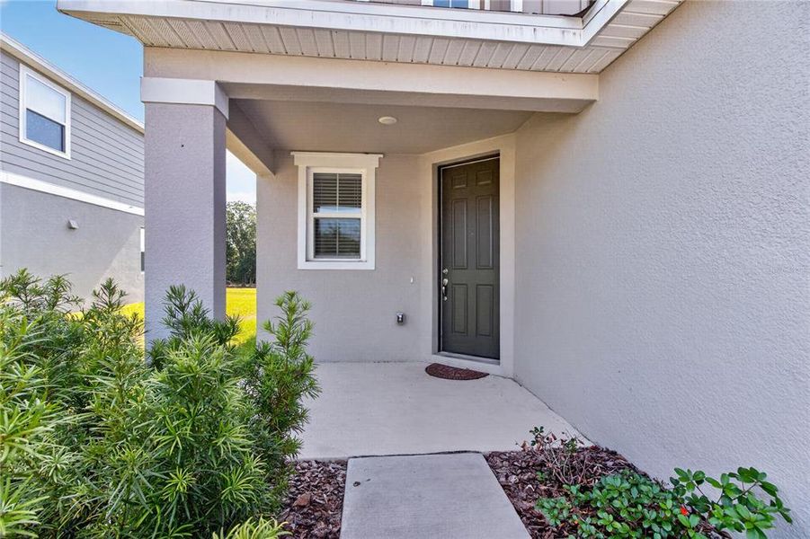 Exterior details and patio area of a home in Seasons at Forest Creek, Haines City (Image 39).