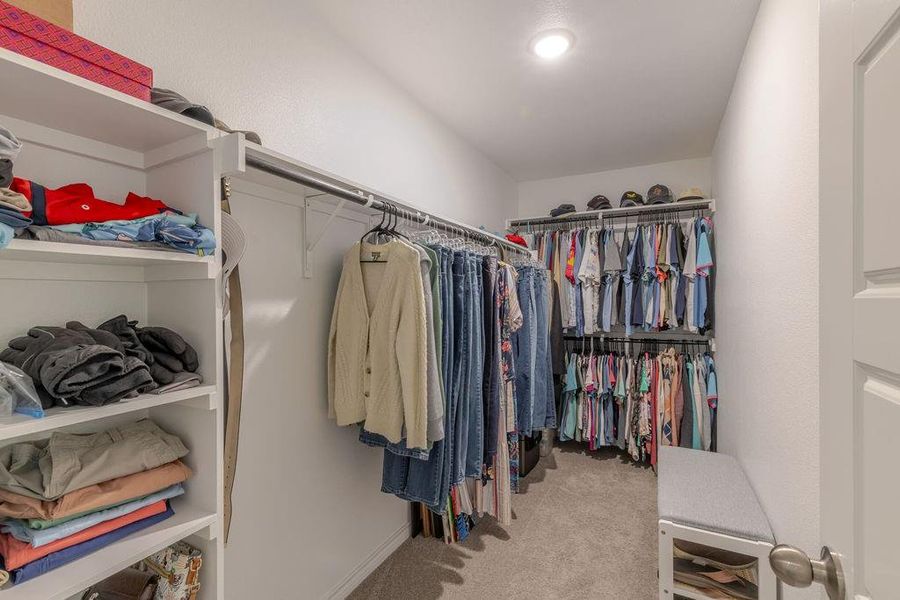 Large walk-in closet in primary bathroom Large walk-in closet in primary bathroom