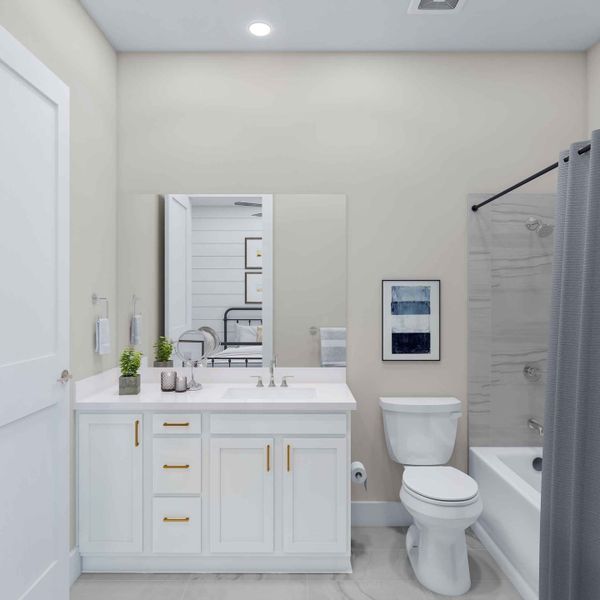 Furnished interior view inside a new home in Dunham Pointe 80′, Cypress (Image 19).