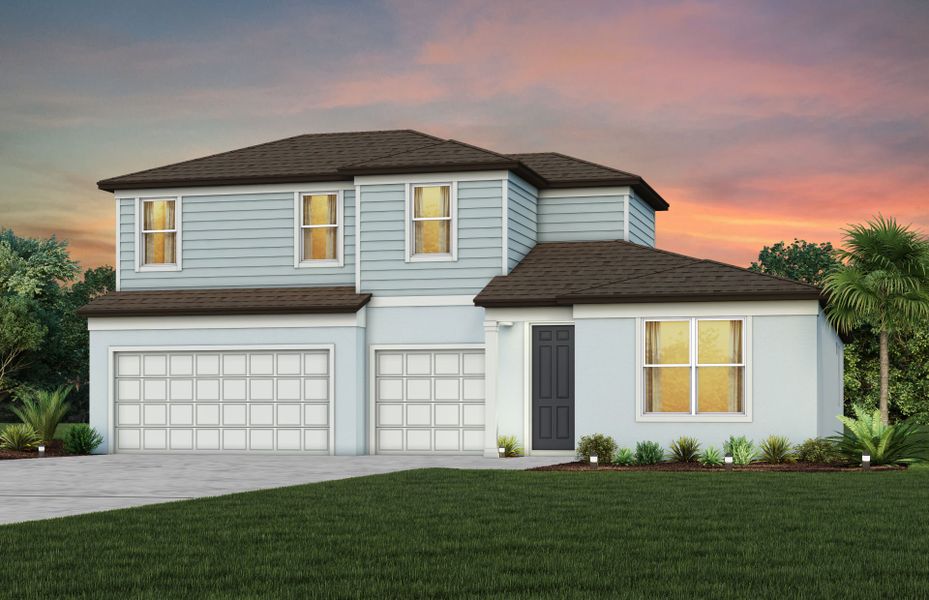 Representative exterior photo of a completed home built from the Mahogany Grand by Pulte Homes in Riverwood, Zephyrhills, FL (Image 19).