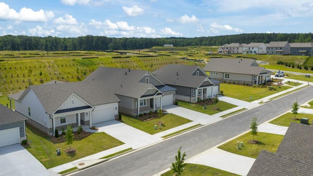 Front exterior of a new home in Hamptons at Riverwood North, Dallas, GA, highlighting curb appeal (Image 38).