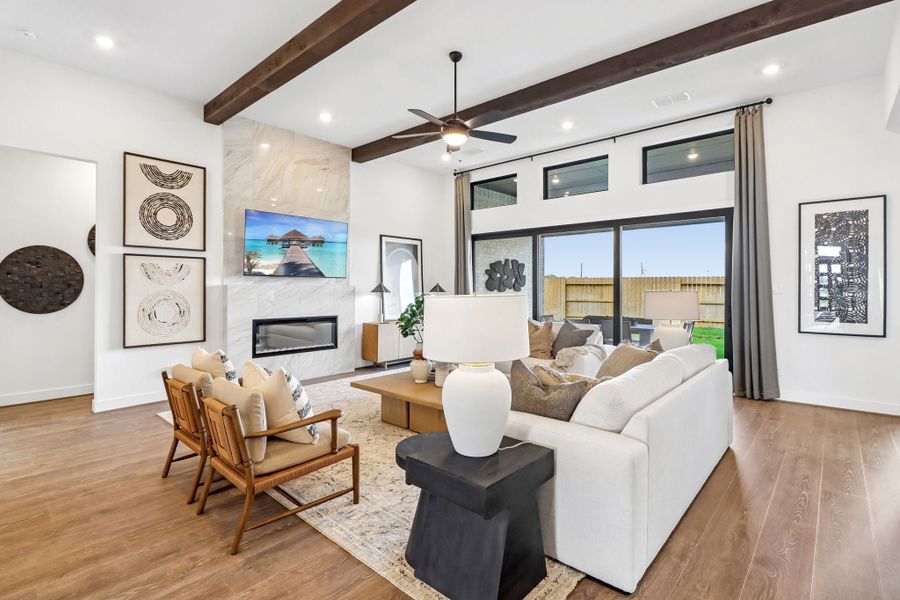 Furnished interior view inside a new home in Blue Creek Trails, Richmond (Image 11). Furnished interior view inside a new home in Blue Creek Trails, Richmond (Image 11).