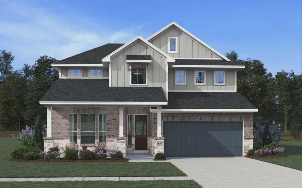 Representative exterior photo of a completed home built from the Madison by Chesmar Homes in Esperanza 50's, Boerne, TX (Image 11).