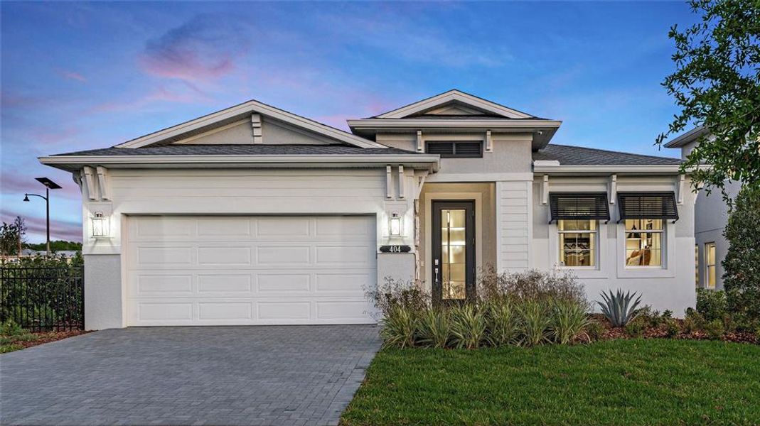 Front exterior of a new home in , Lady Lake, FL, highlighting curb appeal (Image 1). Front exterior of a new home in , Lady Lake, FL, highlighting curb appeal (Image 1).