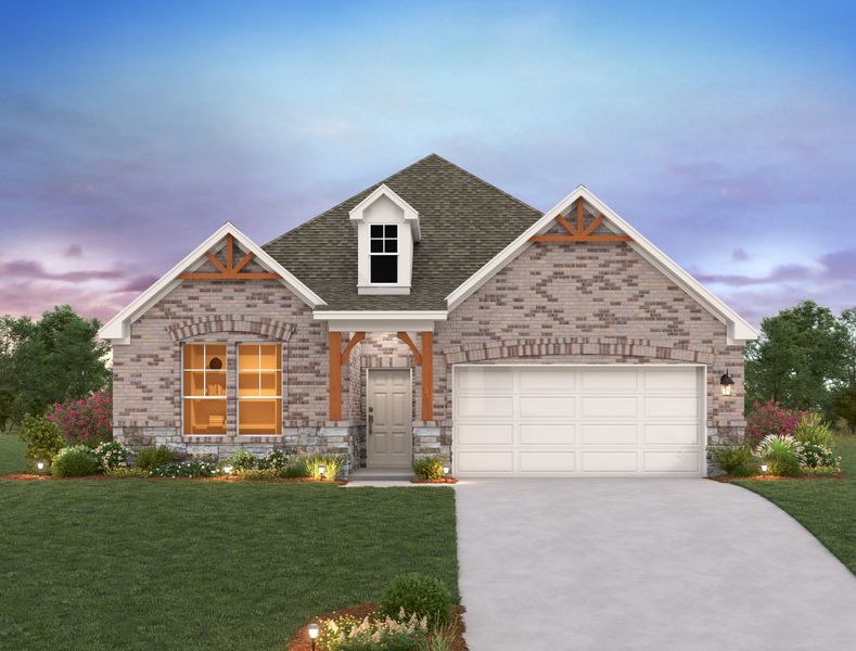 Representative exterior photo of a completed home built from the Manchester II by Ashton Woods in Willow Springs, Buda, TX (Image 16).