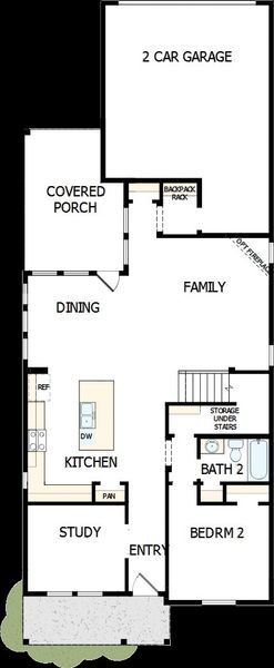 2D floor plan layout of this home in Elyson 40', Katy, TX (Image 2).