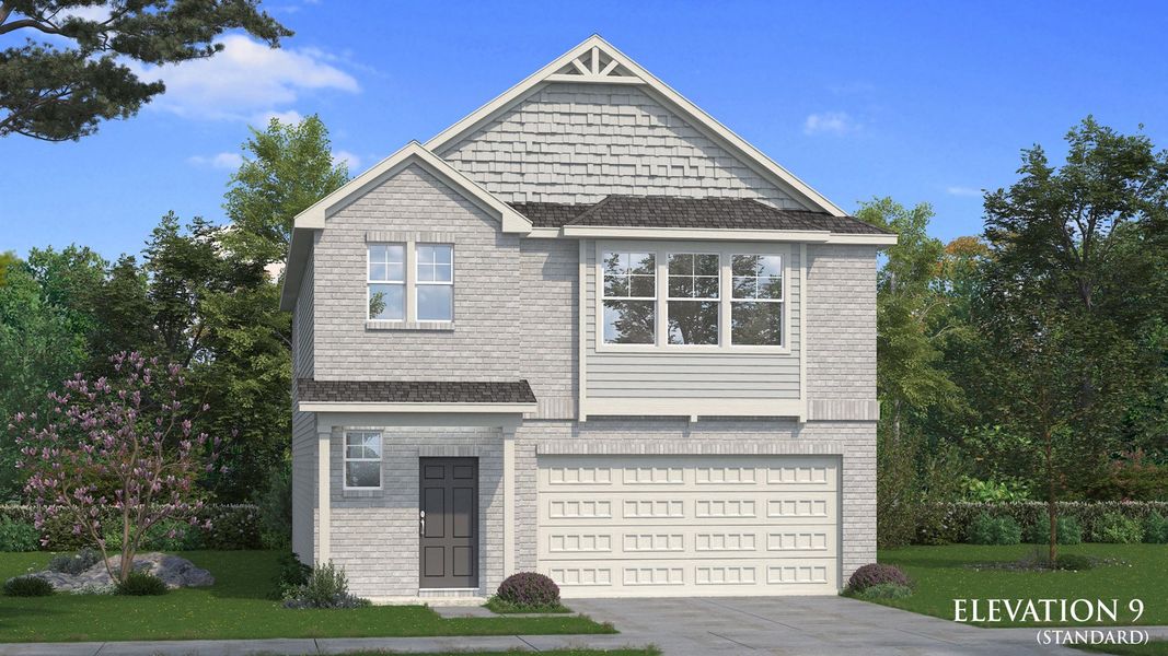 Representative exterior photo of a completed home built from the Zoey II by DRB Homes in Abbotts Crossing, Conyers, GA (Image 21). Representative exterior photo of a completed home built from the Zoey II by DRB Homes in Abbotts Crossing, Conyers, GA (Image 21).
