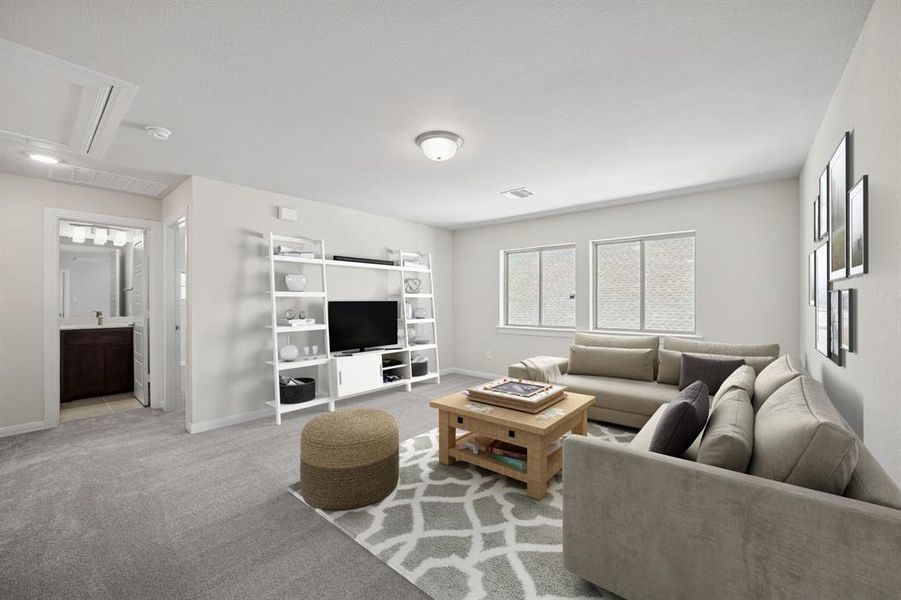 Furnished interior view inside a new home in Creekshaw – Classic, Royse City (Image 9). Furnished interior view inside a new home in Creekshaw – Classic, Royse City (Image 9).