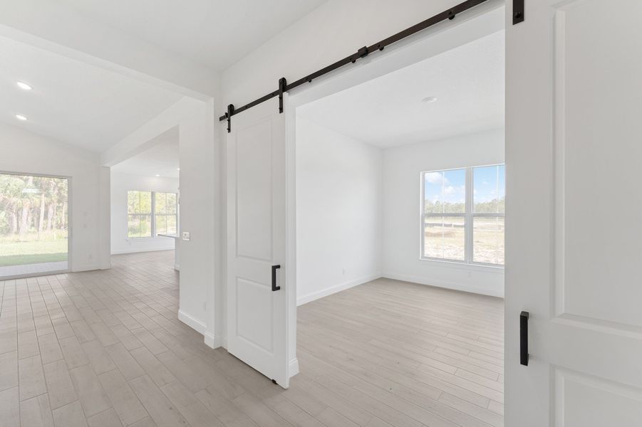 Sliding barn doors to home office