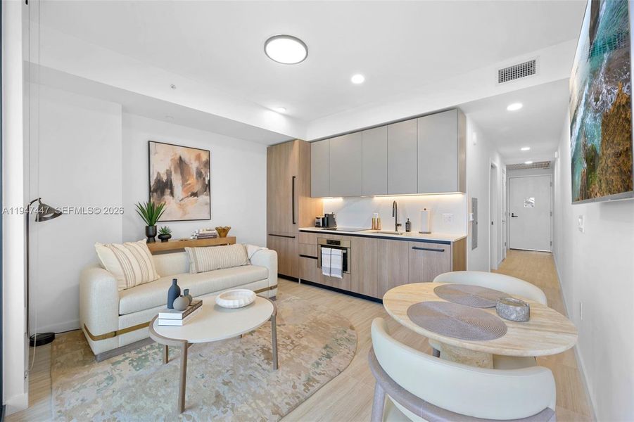 Furnished interior view inside a new home in , Miami Beach (Image 9).