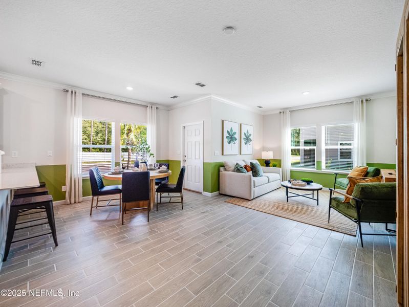 Furnished interior view inside a new home in Silver Falls Townhomes at Silverleaf, St. Augustine (Image 13). Furnished interior view inside a new home in Silver Falls Townhomes at Silverleaf, St. Augustine (Image 13).