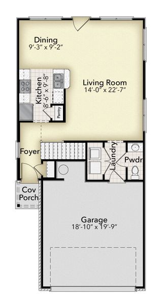 2D floor plan layout for the 1648 by Adams Homes in Pine Top, Cantonment, FL (Image 3).