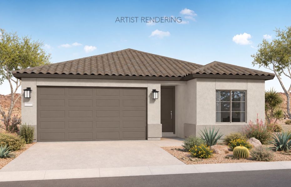 Representative exterior photo of a completed home built from the Hummingbird by Pulte Homes in San Madera, Buckeye, AZ (Image 19). Representative exterior photo of a completed home built from the Hummingbird by Pulte Homes in San Madera, Buckeye, AZ (Image 19).