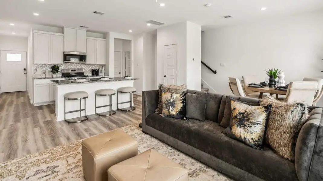 Furnished interior view inside a new home in Mansfield Park, Houston (Image 5). Furnished interior view inside a new home in Mansfield Park, Houston (Image 5).