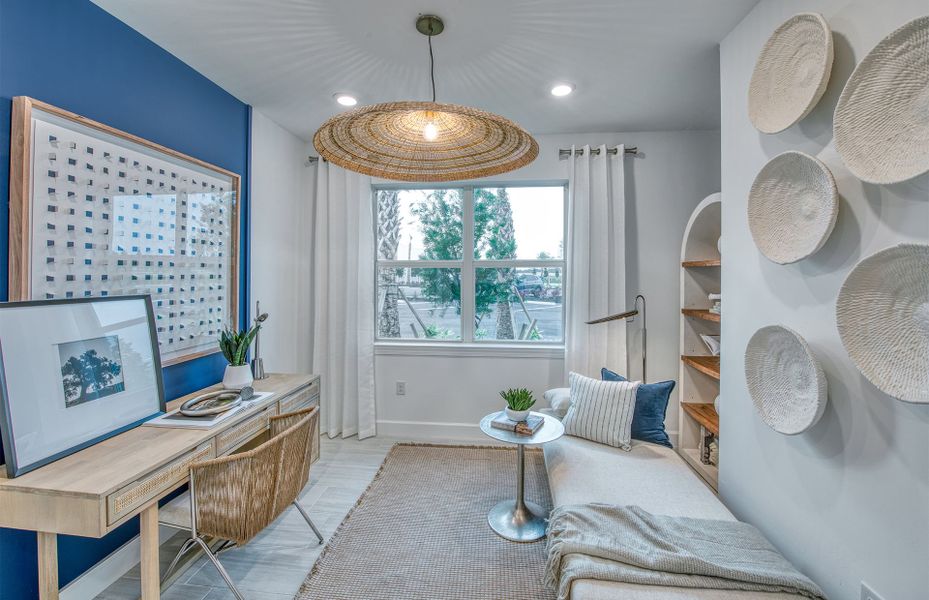 Flex space, great for a home office or optional den