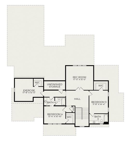 2D floor plan layout of this home in Corbett Landing, Pittsboro, NC (Image 4). 2D floor plan layout of this home in Corbett Landing, Pittsboro, NC (Image 4).