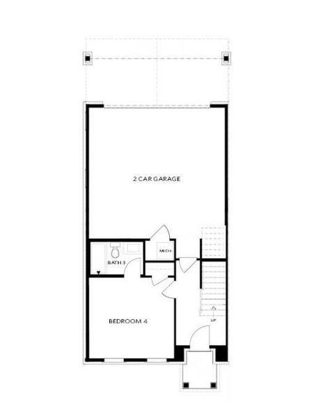 2D floor plan layout of this home in Townes 333, Peachtree Corners, GA (Image 8).