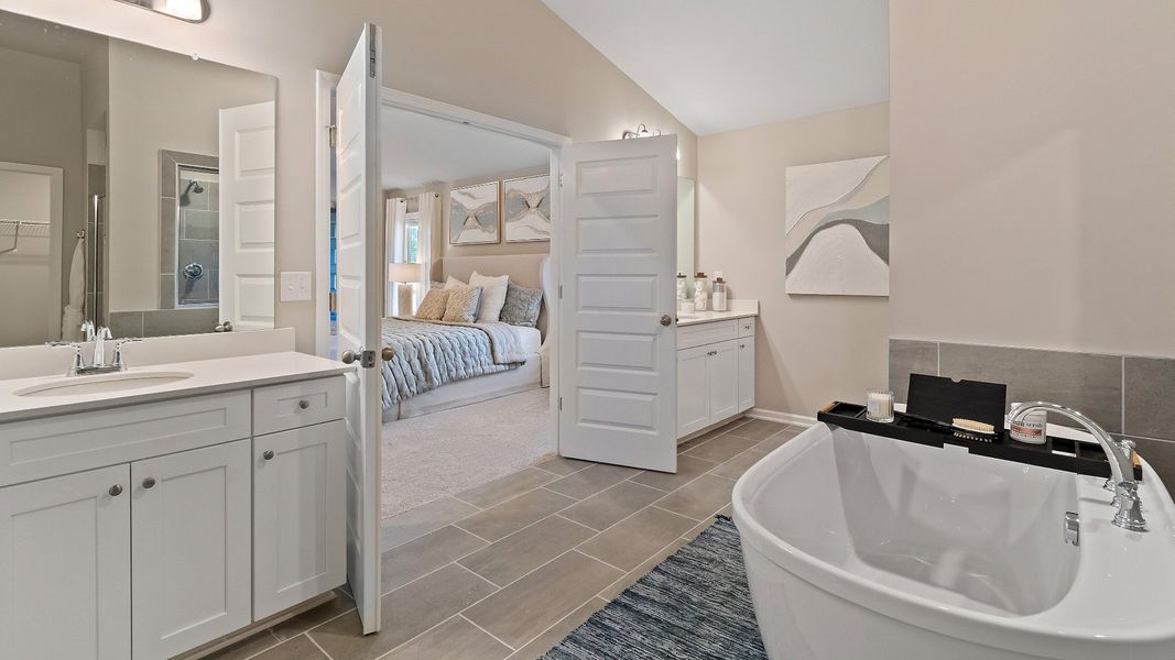 Representative furnished interior of a home built from the McKinley II by DRB Homes in Northcroft, Loganville (Image 43).