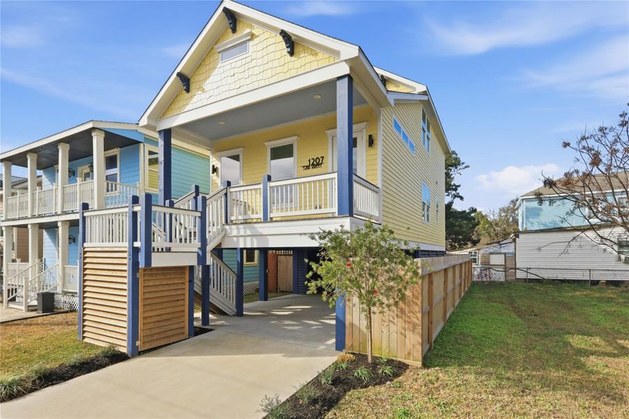 Front exterior of a new home in , Galveston, TX, highlighting curb appeal (Image 18).