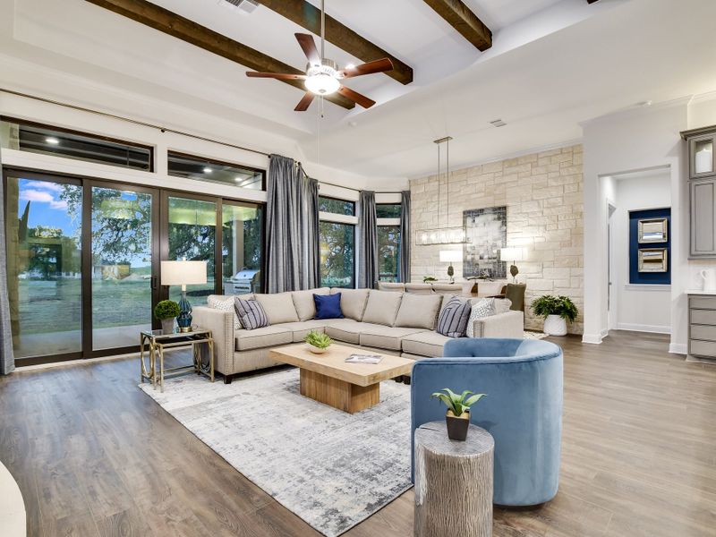 Representative furnished interior of a home built from the San Simeon I by Giddens Homes in Clearwater Ranch, Liberty Hill (Image 171).