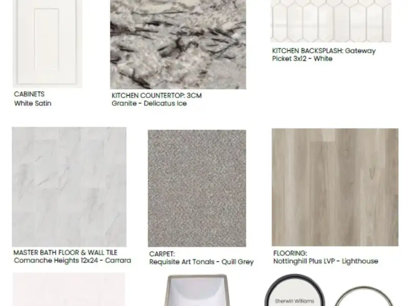 Sample of building materials used in homes in Sunterra, Katy (Image 4).