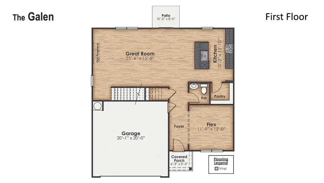2D floor plan layout of this home in Caspian Ridge, Richlands, NC (Image 4).