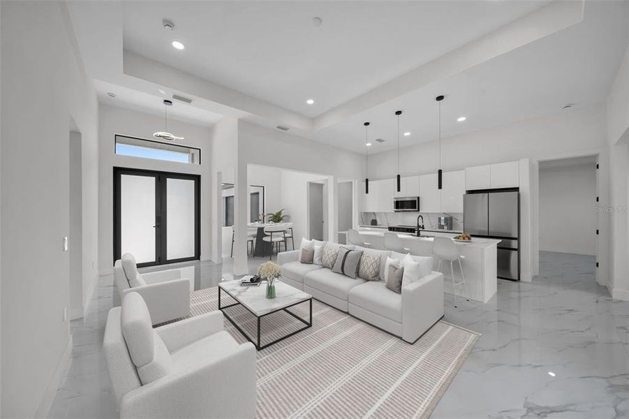 Furnished interior view inside a new home in , Cape Coral (Image 10). Furnished interior view inside a new home in , Cape Coral (Image 10).