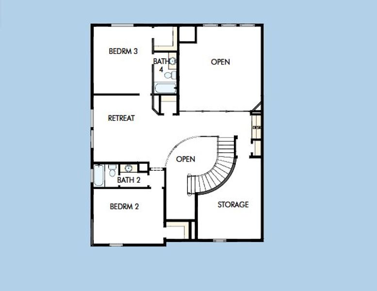 2D floor plan layout for the The Starfire by David Weekley Homes in Northshore at Lakewood Village - Classic Series, Lakewood Village, TX (Image 3). 2D floor plan layout for the The Starfire by David Weekley Homes in Northshore at Lakewood Village - Classic Series, Lakewood Village, TX (Image 3).