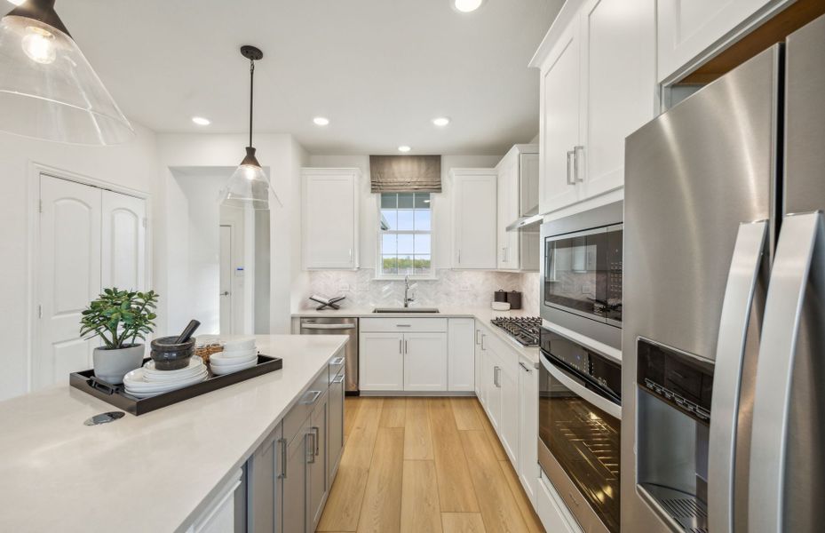 Abundant cabinet space in kitchen