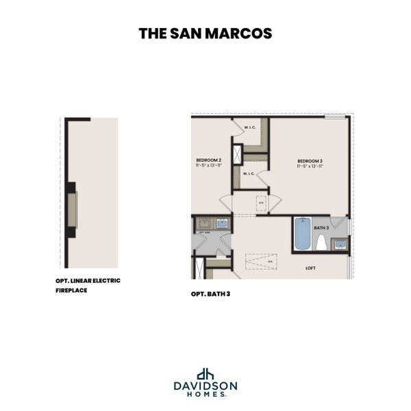 2D floor plan layout for the The San Marcos E by Davidson Homes LLC in Heartland, Heartland, TX (Image 4).