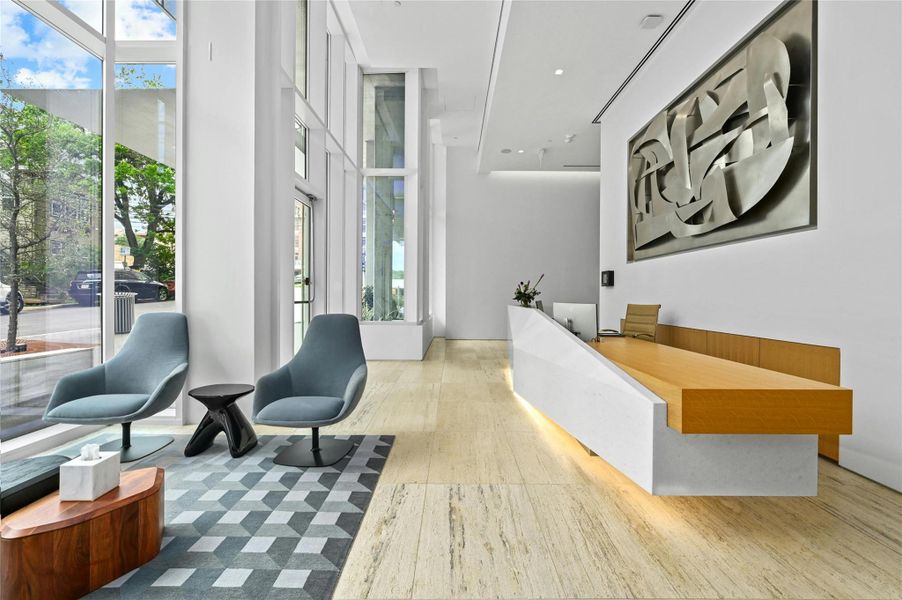 Residents also have access to a full level of elevated amenities, including a lap pool, cold plunge pool, fitness facility, and sauna. Additional amenities include a private dining and conference room, a resident lounge, private co-working space, a club room, outdoor cooking areas, and a pet park.