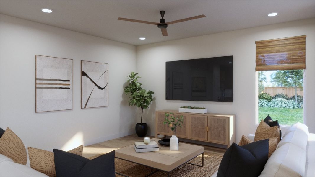 Representative furnished interior of a home built from the 4011 by Risewell Homes in Parkton Square, Kyle (Image 7). Representative furnished interior of a home built from the 4011 by Risewell Homes in Parkton Square, Kyle (Image 7).