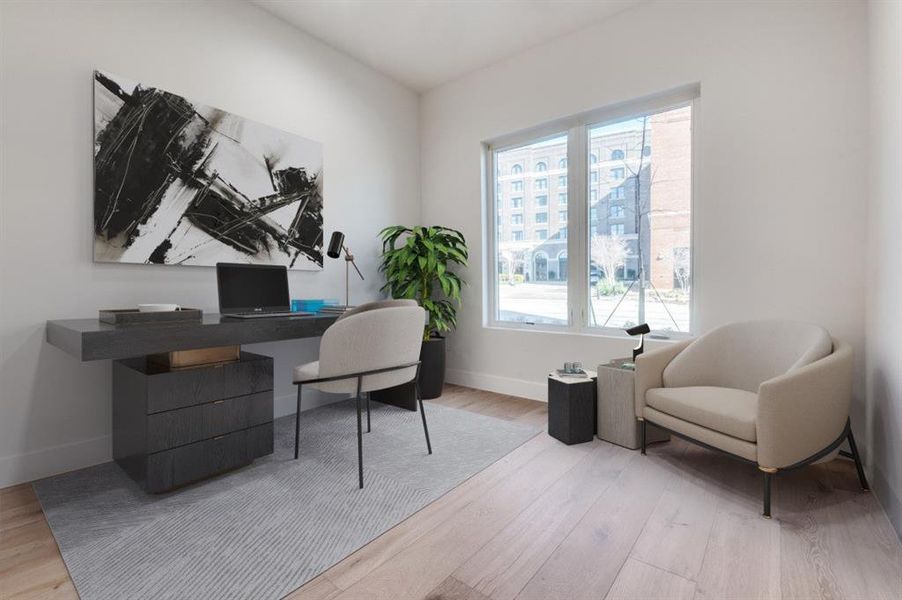 Virtually staged bedroom