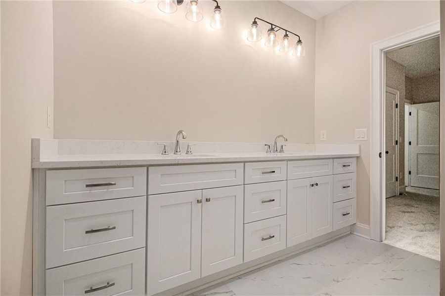 Furnished interior view inside a new home in , White (Image 22).