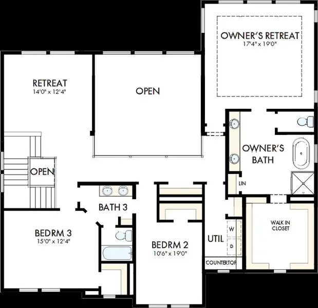 2D floor plan layout of this home in Havencroft, Woodstock, GA (Image 3). 2D floor plan layout of this home in Havencroft, Woodstock, GA (Image 3).