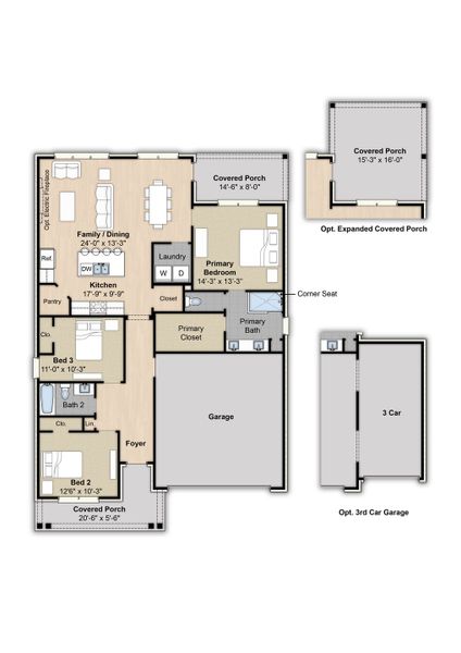 2D floor plan layout for the Cooper by Grant & Co in Amherst, Cordova, TN (Image 3).
