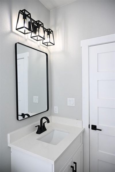 Bathroom featuring vanity