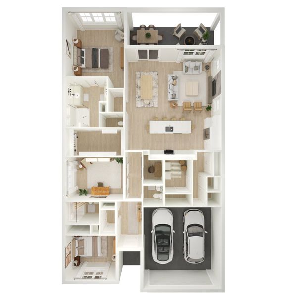2D floor plan layout for the Stanwyck by K. Hovnanian® Homes in K. Hovnanian's® Four Seasons at Lakes of Cane Bay, Summerville, SC (Image 6).