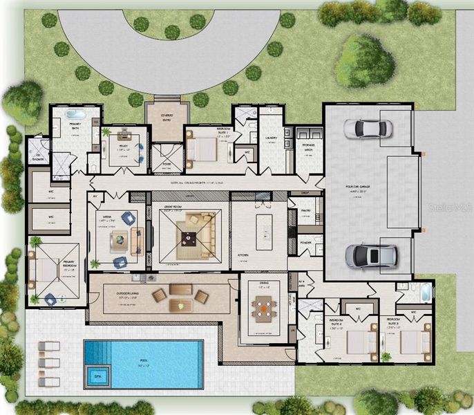 2D floor plan layout of this home in , Sarasota, FL (Image 2). 2D floor plan layout of this home in , Sarasota, FL (Image 2).