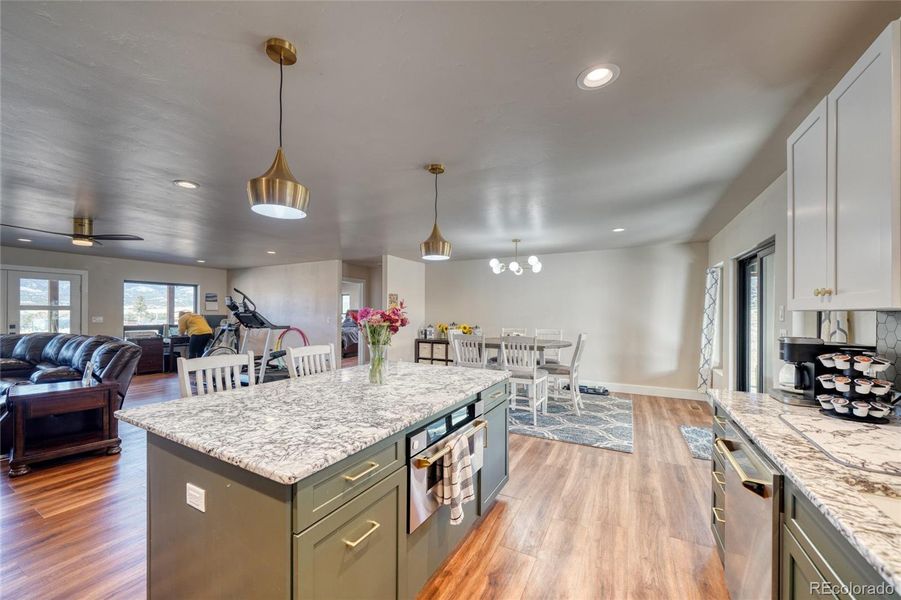 Big kitchen Island with ample cabinet space