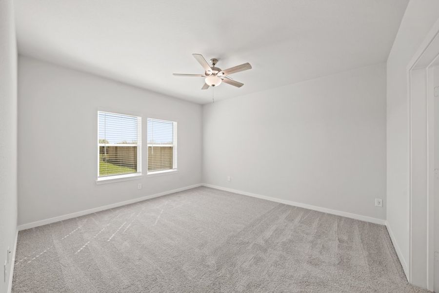 A ceiling fan in a room.