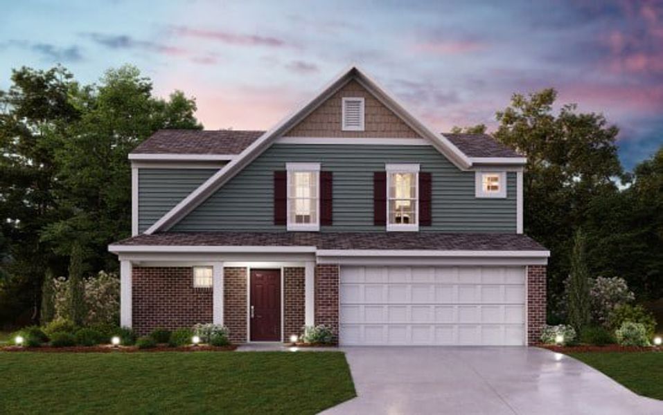 Representative exterior photo of a completed home built from the Danville by Fischer Homes in Three Rivers, Rome, GA (Image 11).
