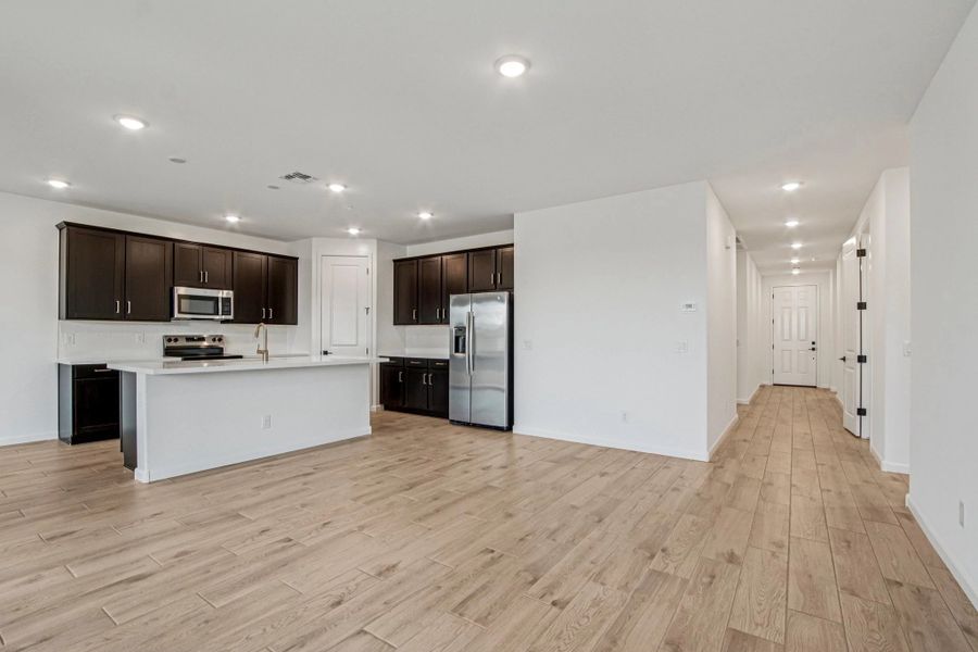 Great room and kitchen Great room and kitchen
