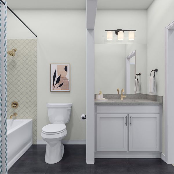 Representative furnished interior of a home built from the Mariposa by Tri Pointe Homes in Terrace Collection At Turner's Crossing, Buda (Image 18).